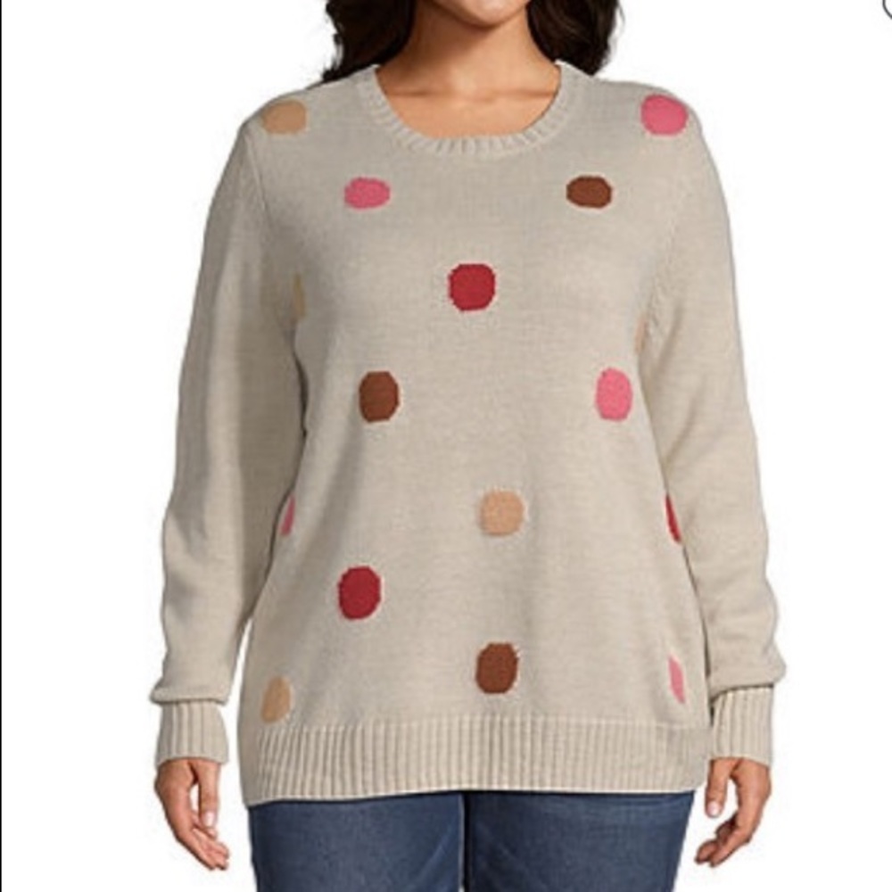 NEW St. John's Bay Multi Dots Pullover Sweater